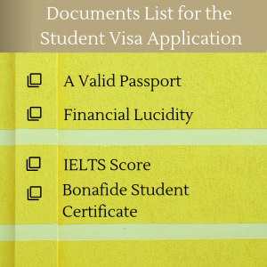 Documents List for the Student Visa Application - icanedutech